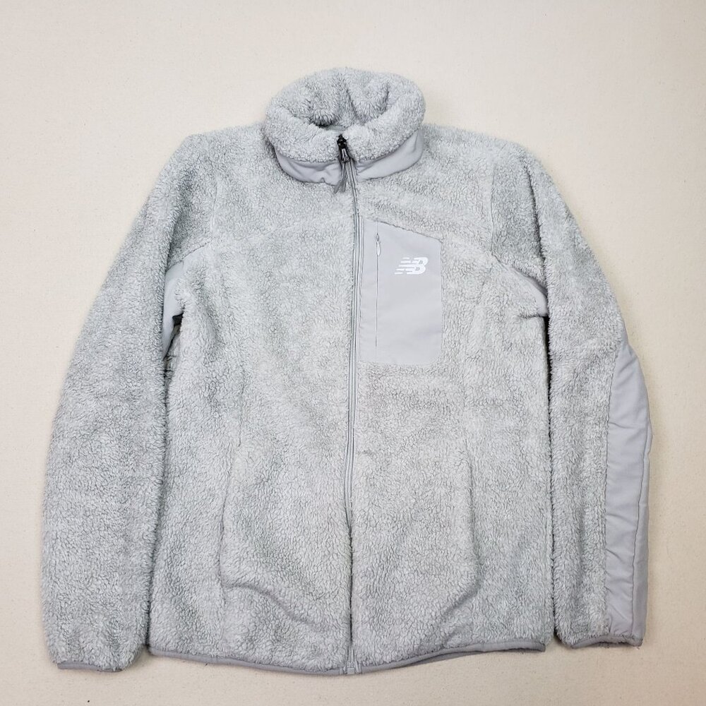 New Balance Women's Q Speed Sherpa Jacket Gray Full Zip Sz S EXCELLENT CONDITION